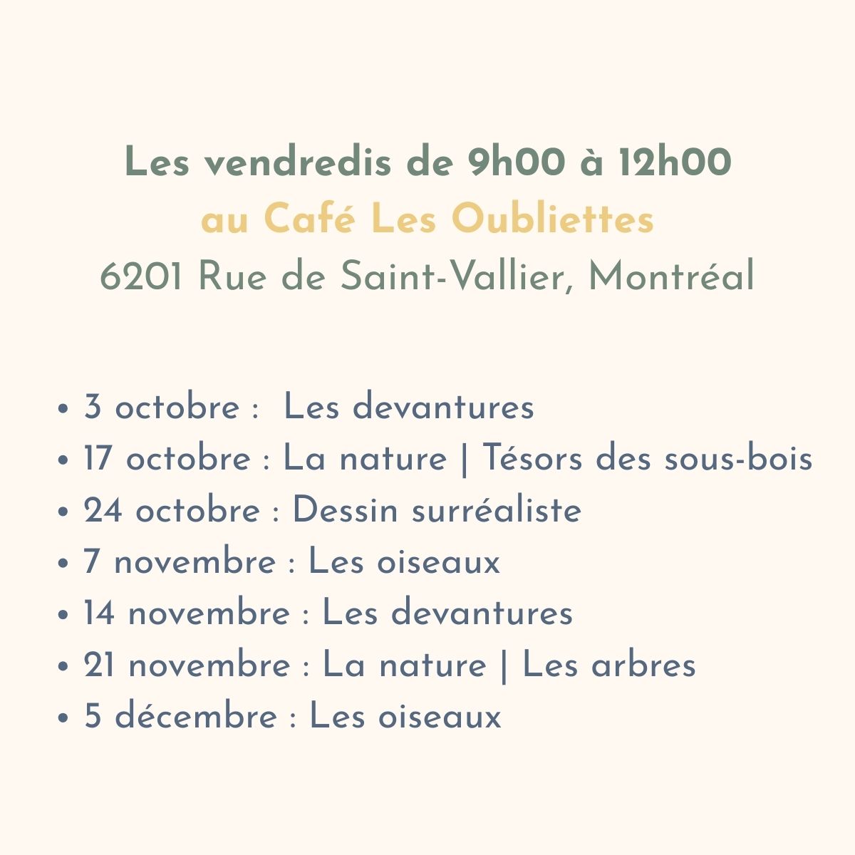 ATELIERS : Dessin au trait | La Nature