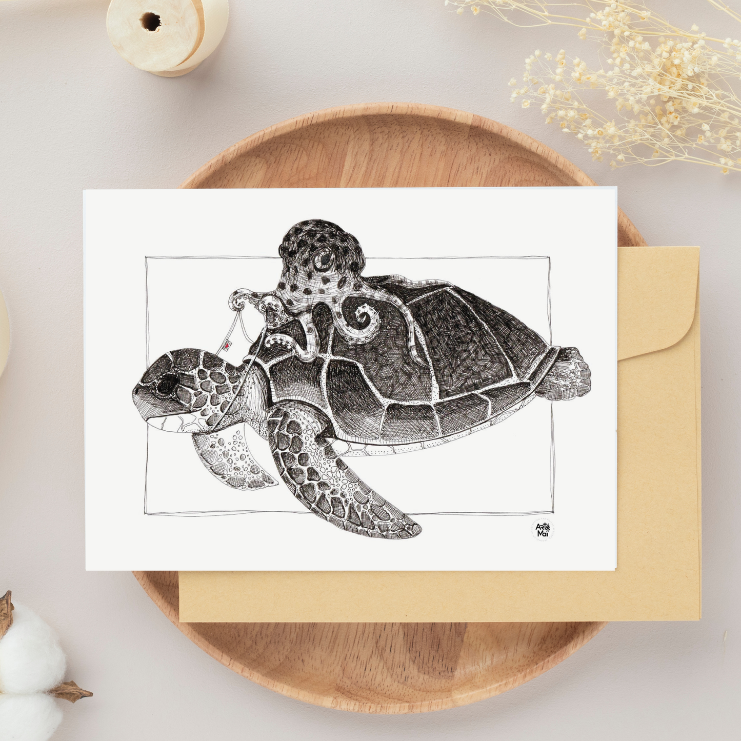 Carte de souhait | À dos de tortue