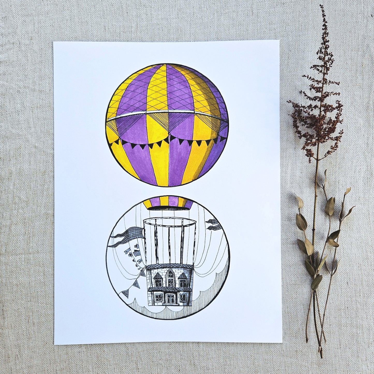 Affiche | Mongolfière Mauve