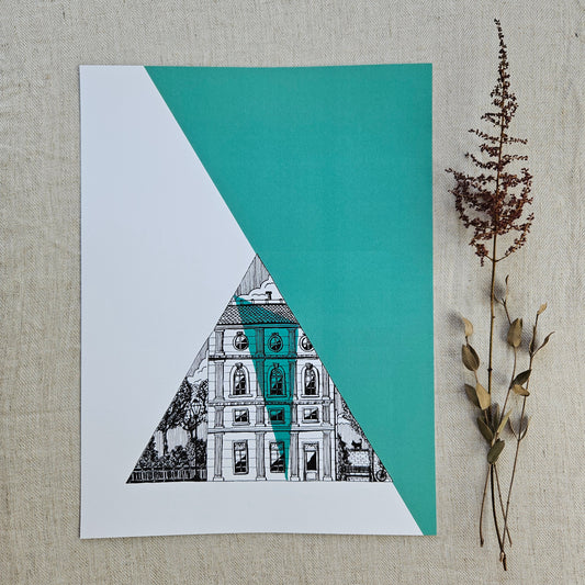 Affiche | Ville Triangle couleur turquoise