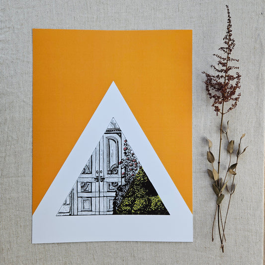 Affiche | Porte Triangle couleur orange