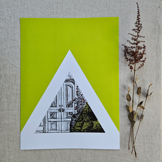 Affiche | Porte Triangle couleur lime