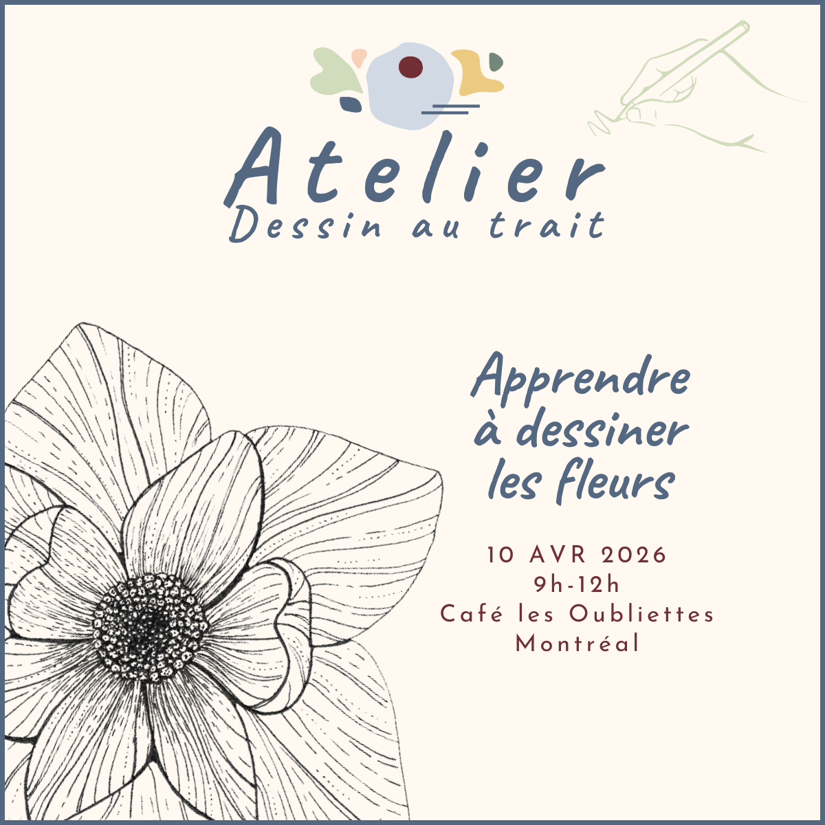 ATELIERS : Dessin au trait  | Les Fleurs