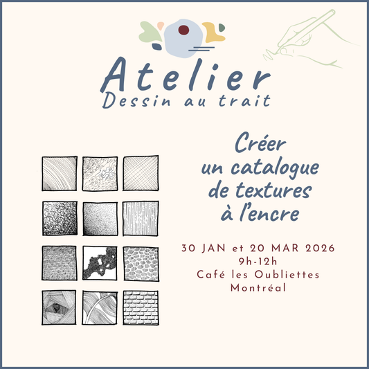 ATELIERS : Dessin au trait  | Créer un catalogue de texture à l'encre