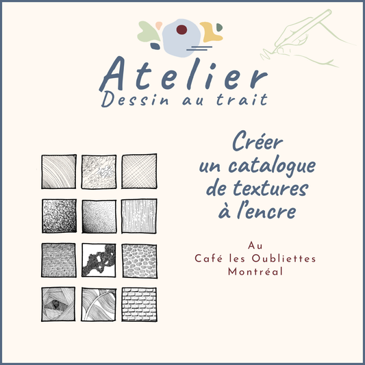 ATELIERS : Dessin au trait  | Créer un catalogue de texture à l'encre