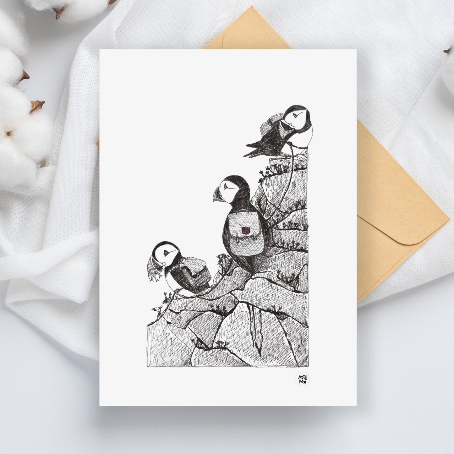 Carte de souhait | Macareux randonneurs