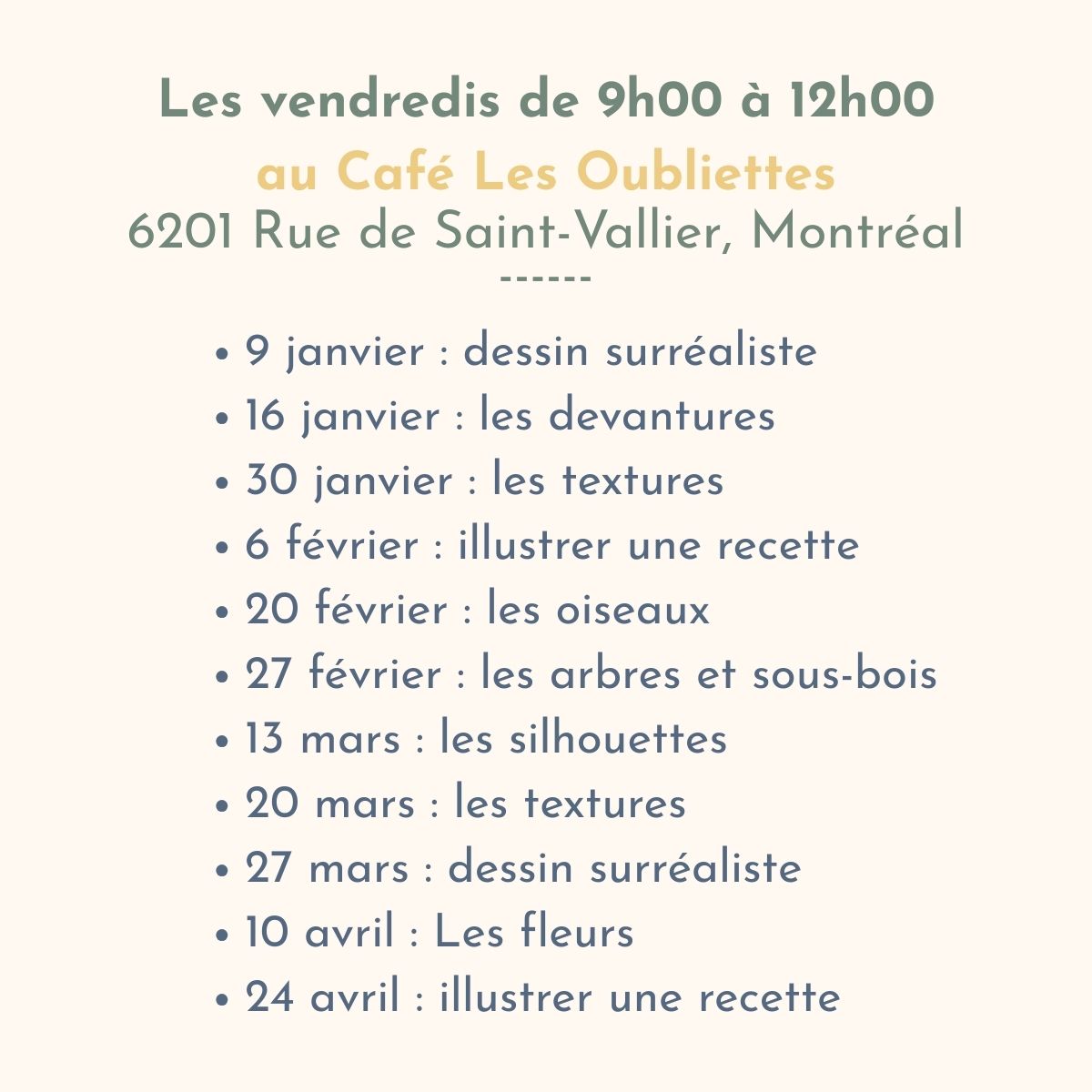 ATELIERS : Dessin au trait  | Les oiseaux