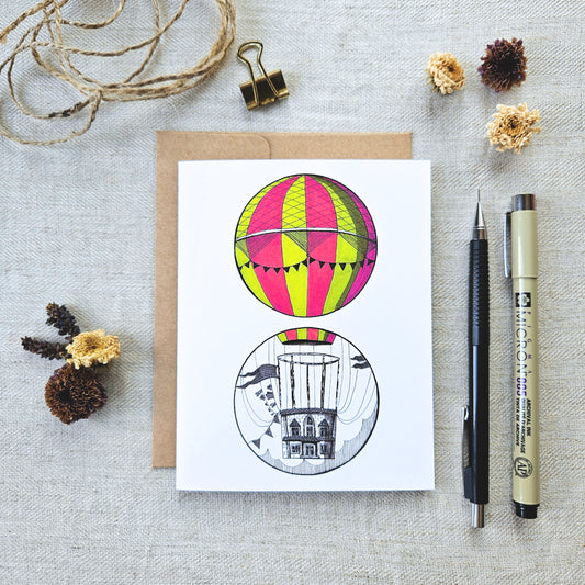 Carte de souhait | Mongolfière Lime