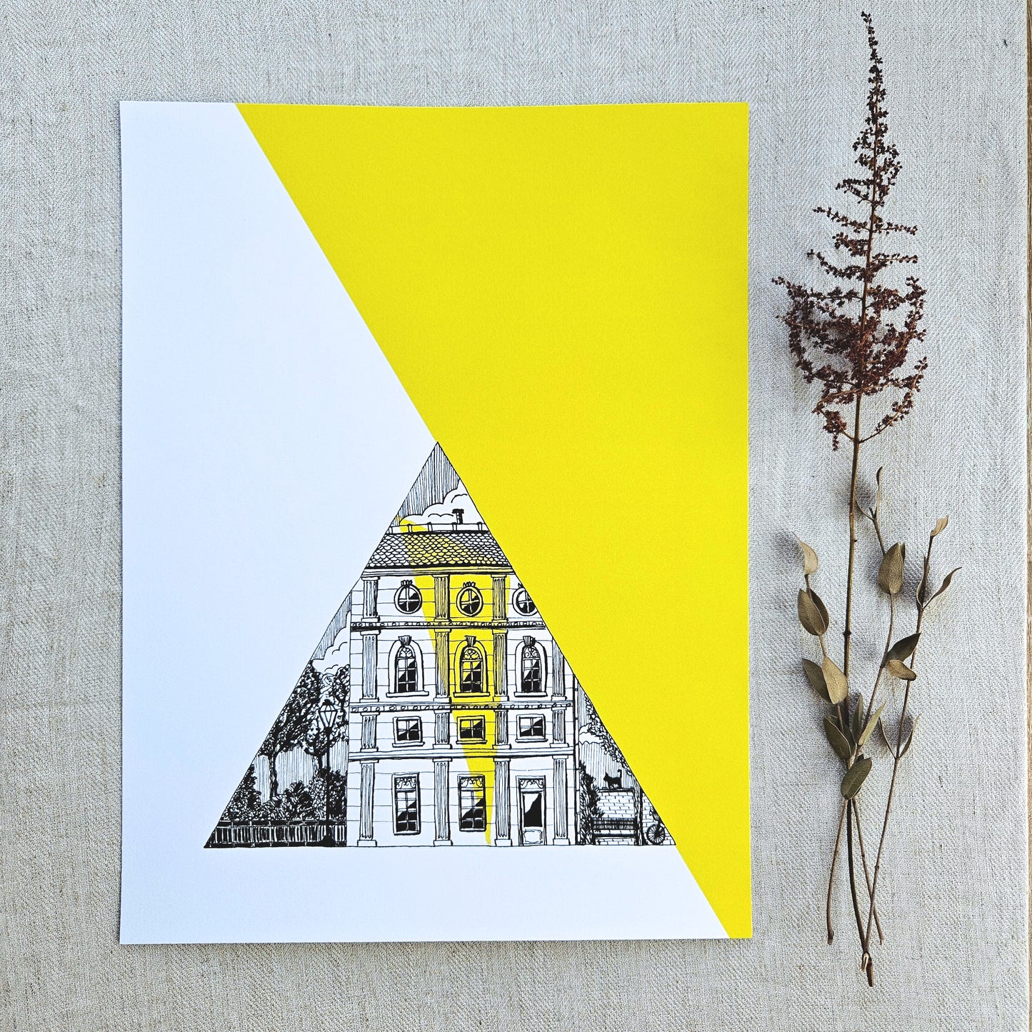 Affiche | Ville Triangle couleur jaune